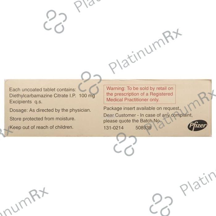 Hetrazan 100mg Tablet 30s