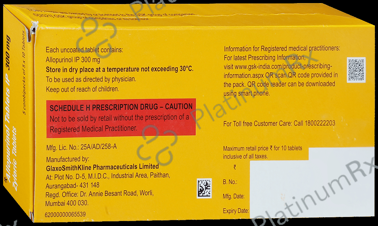 Zyloric 300mg Tablet 10s
