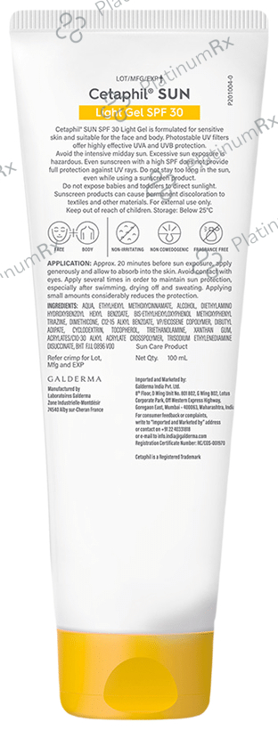 Cetaphil Sun Light High Protection Sunscreen Gel - SPF 30 Sensitive Oily Skin