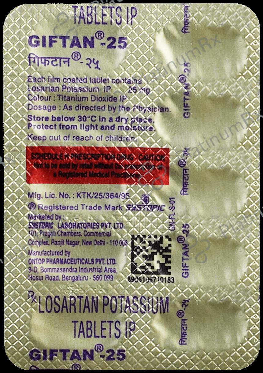 Giftan 25mg Tablet 10s