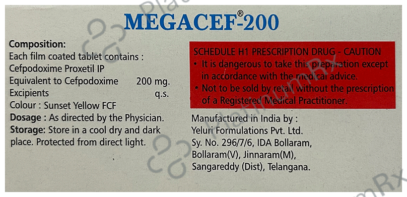 Megacef 200mg Tablet