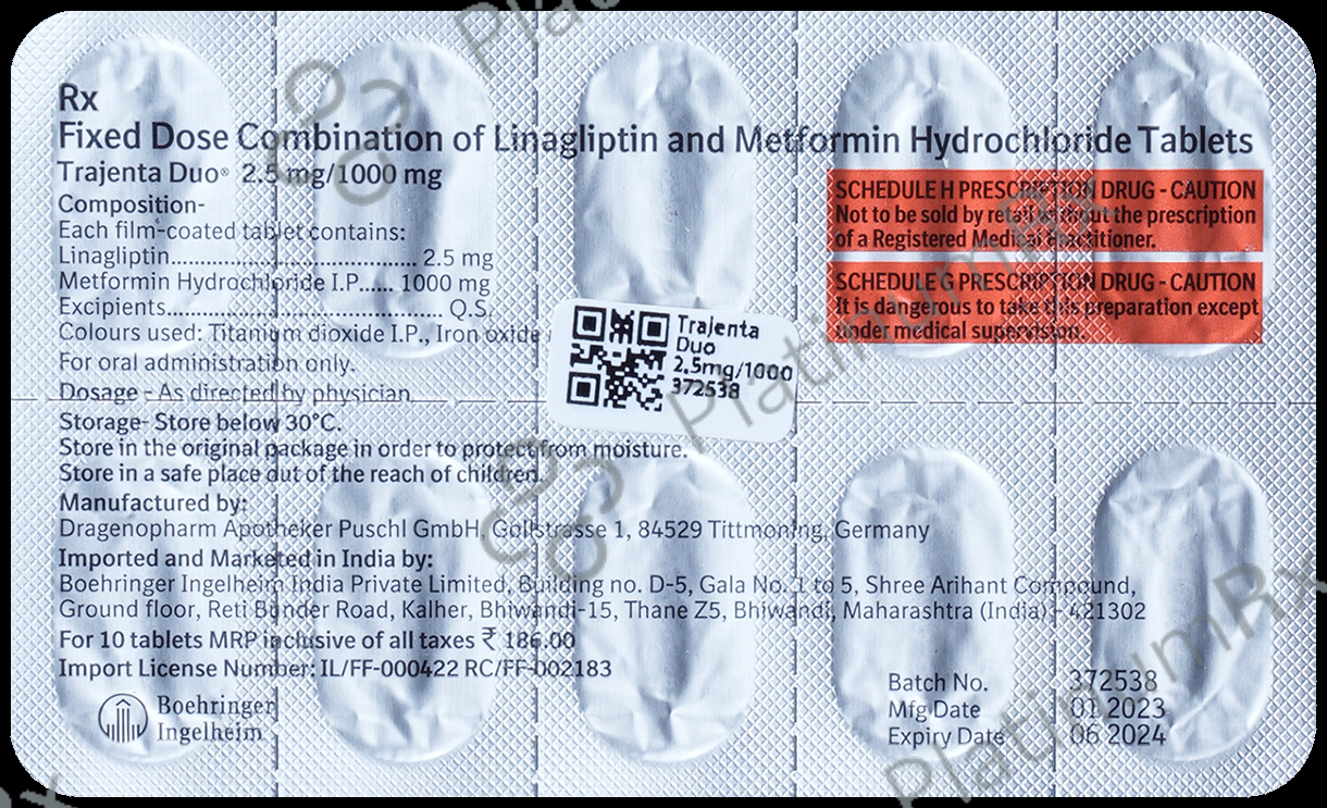 Trajenta Duo 2.5/1000mg Tablet 10s