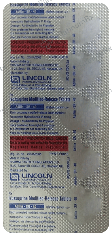 Adilin 40mg Tablet SR