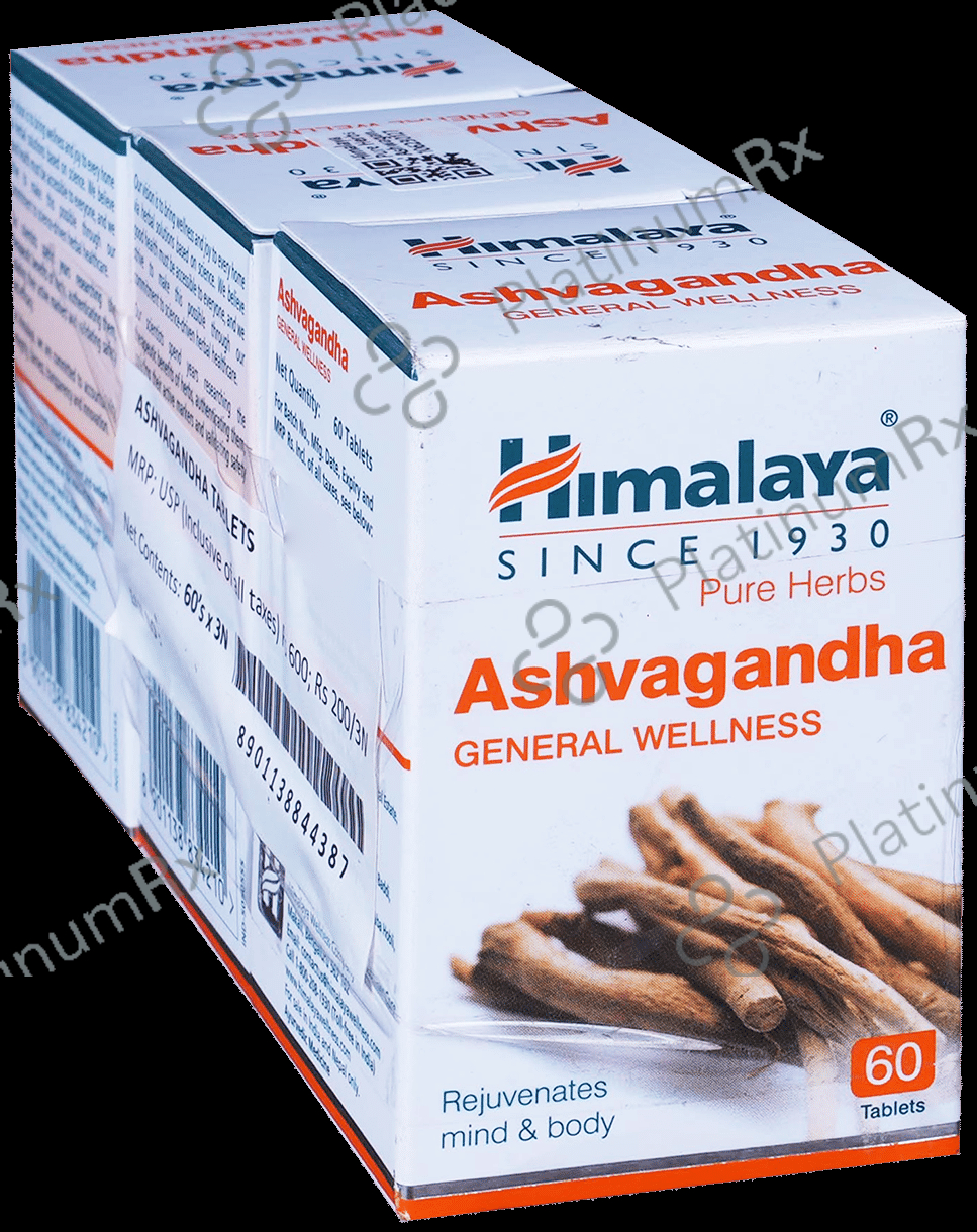 Himalaya Ashvagandha- Stress Relief Supplement -- Rejuvenates Mind & Body- 3 bottles