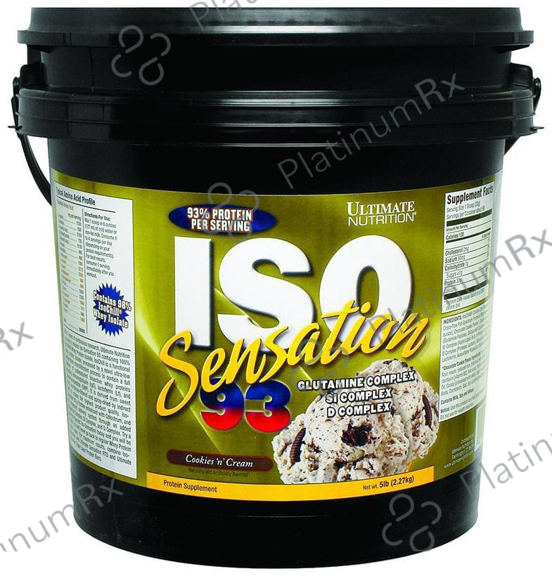 Ultimate Nutrition ISO Sensation 93 Whey Isolate Protein - Flavour Cookies & Cream Powder 5 lb