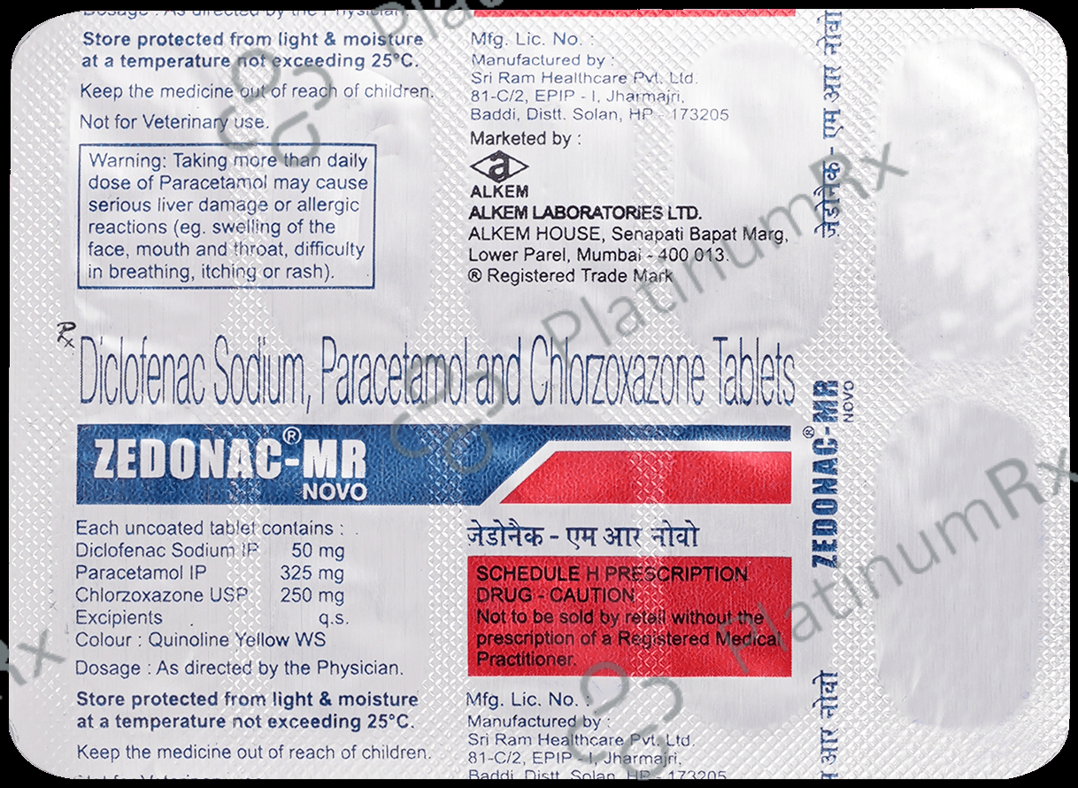 Zedonac MR 250mg/50mg/500mg Tablet