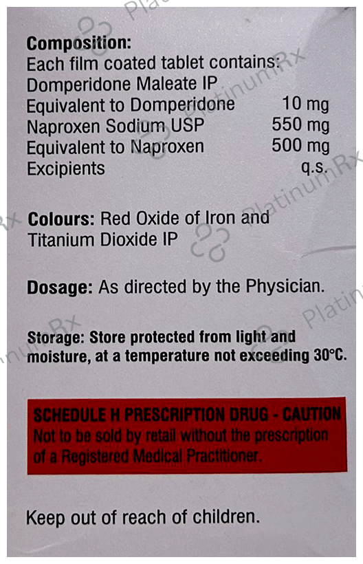 Naprowel Forte 500mg/10mg Tablet