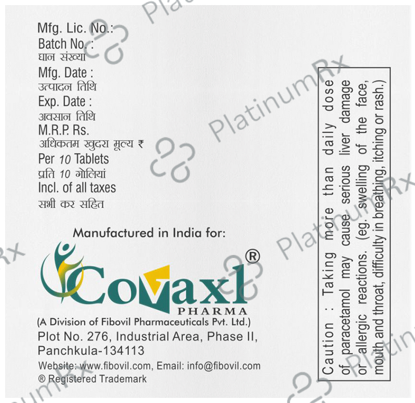 Vaxospas P 20mg/325mg Tablet