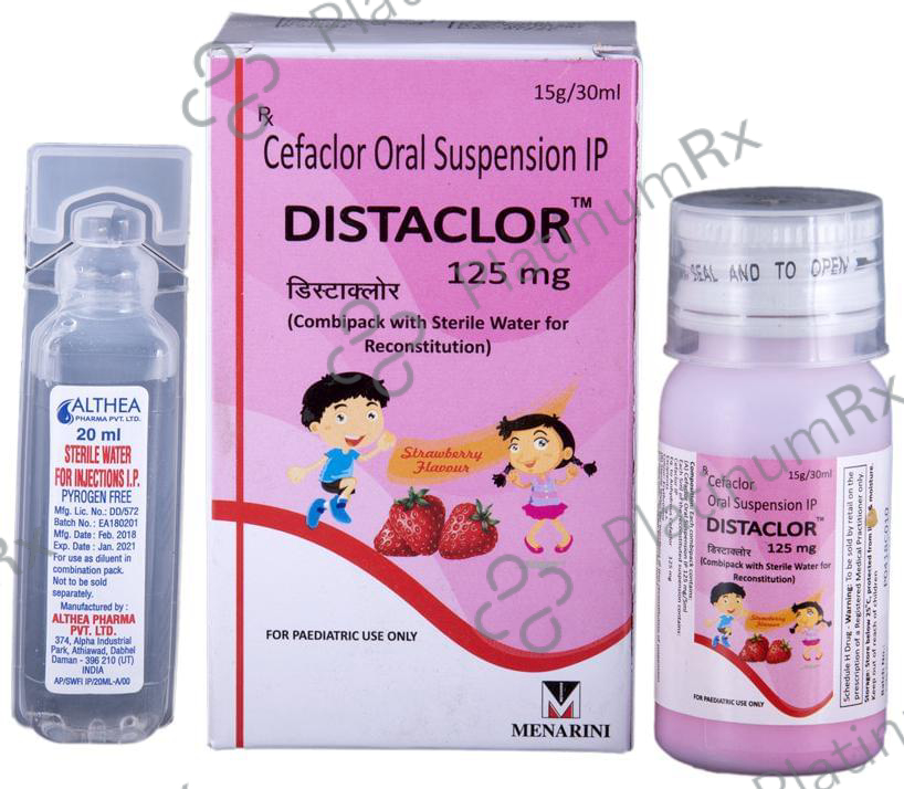 Distaclor 125mg Oral Suspension Strawberry