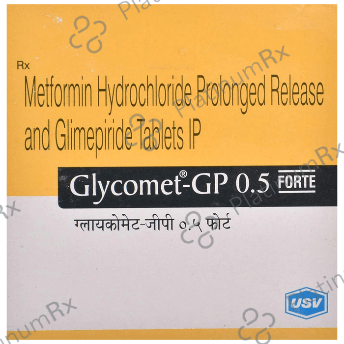 Glycomet GP 0.5/1000mg Forte Tablet PR 10s