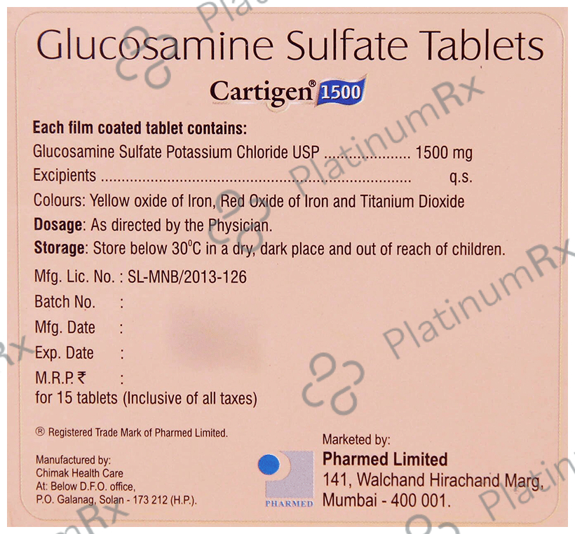 Cartigen 1500mg Tablet 15s
