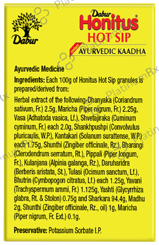 Dabur Honitus Hot Sip Ayurvedic Kaadha 4gm (Pack of 7s)