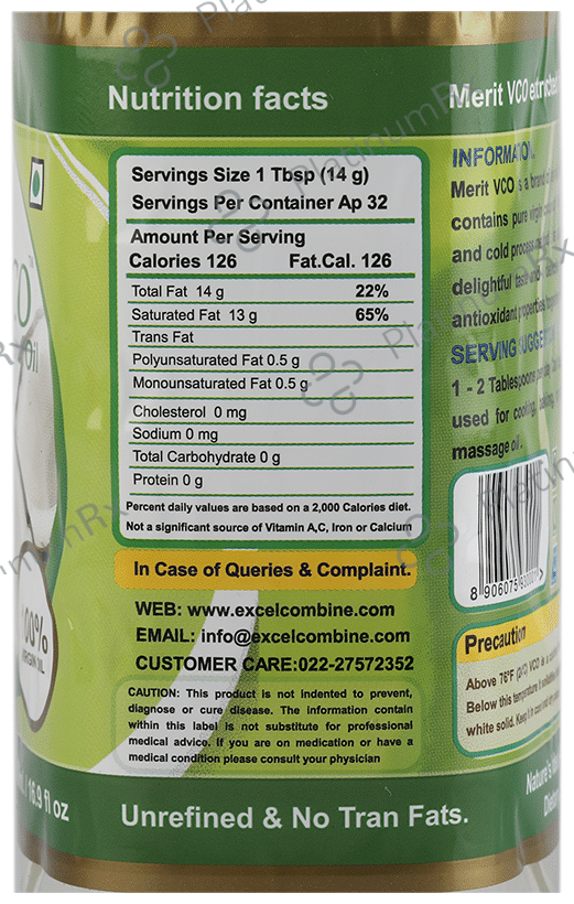 Merit Vco Extra Virgin Coconut Oil 500 ml