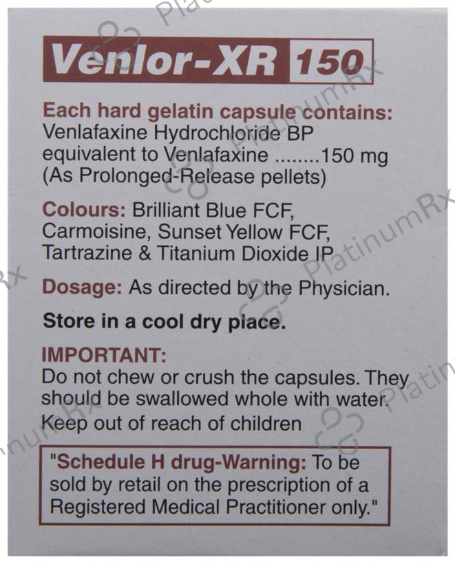 Venlor XR 150mg Capsule 10s