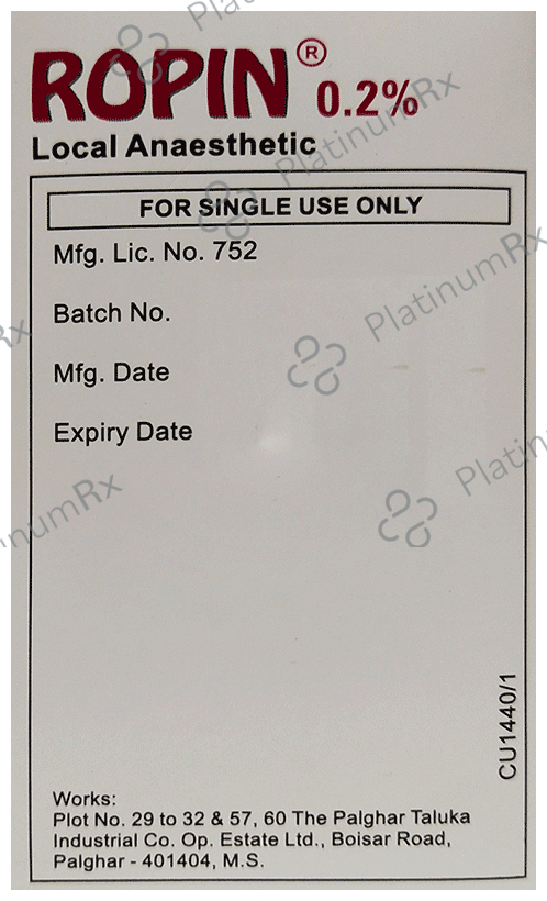 Ropin 0.2% Injection 50 Injection