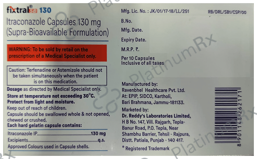 Fixtral SB 130mg Capsule 10s
