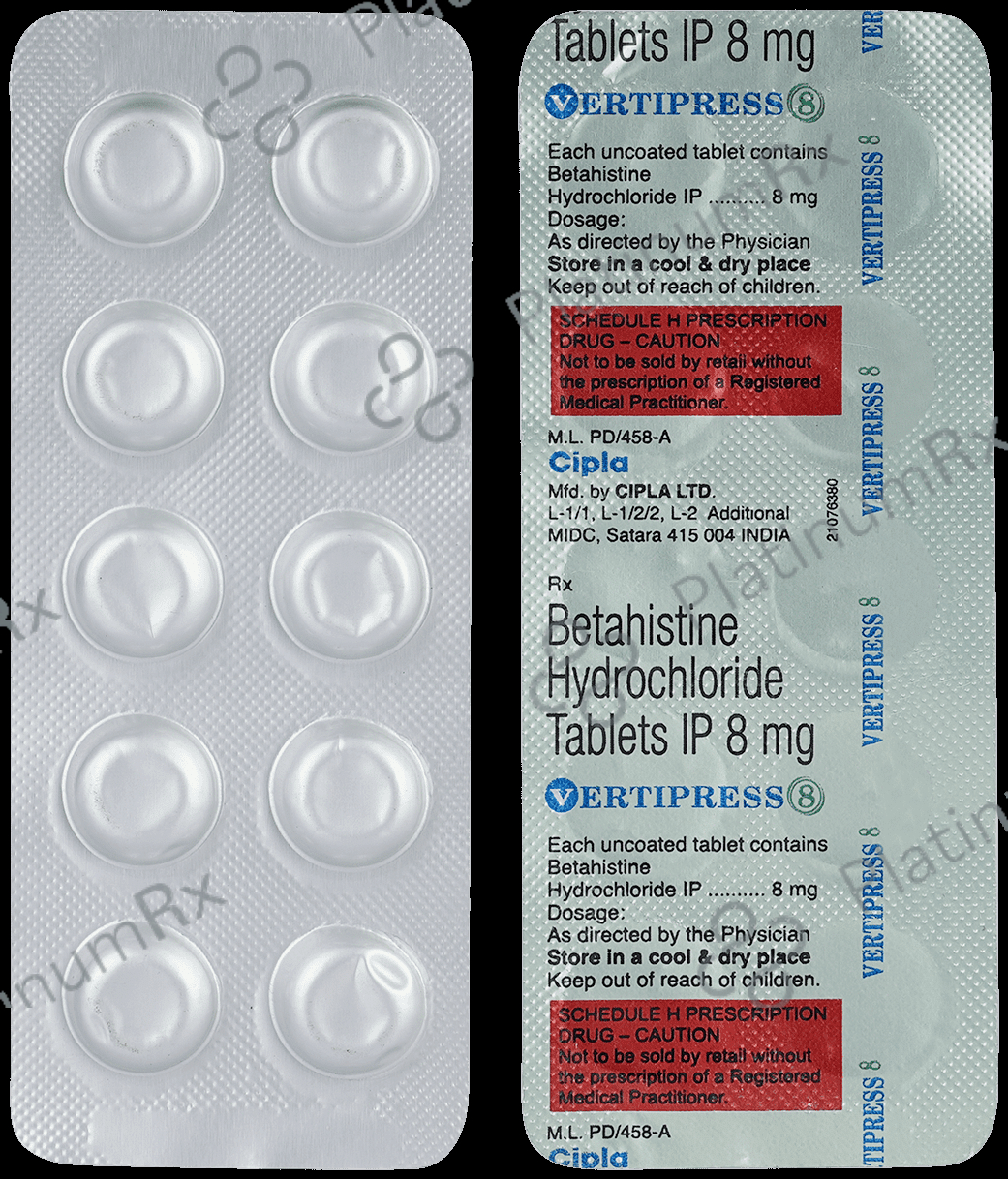 Vertipress 8 Tablet