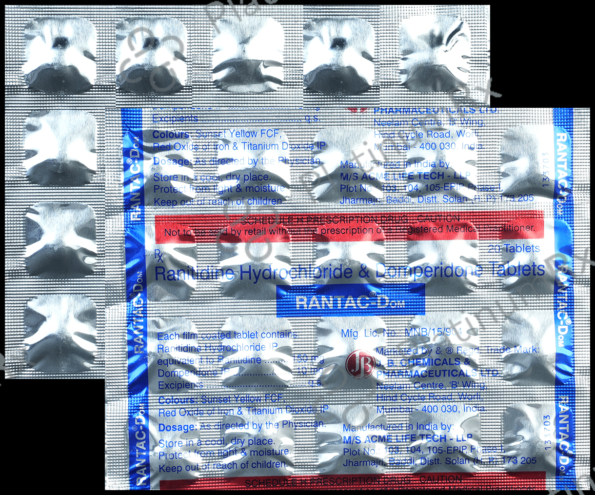 Rantac Dom 10/150mg Tablet 20s
