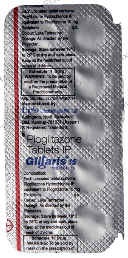 Glitaris 15mg Tablet 10s