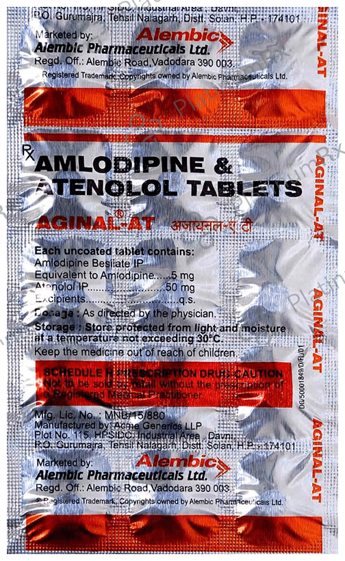 Aginal AT 5/50mg Tablet 15s