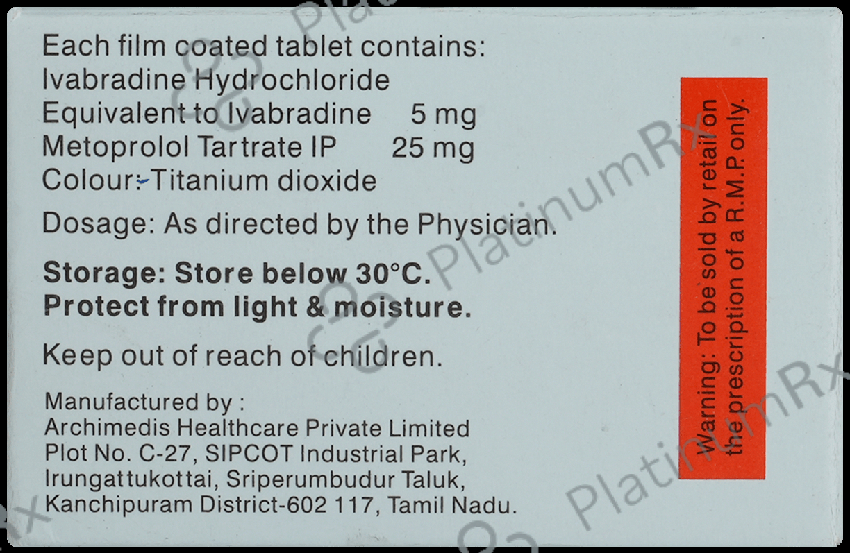 Ivabrad M 5mg/25mg Tablet