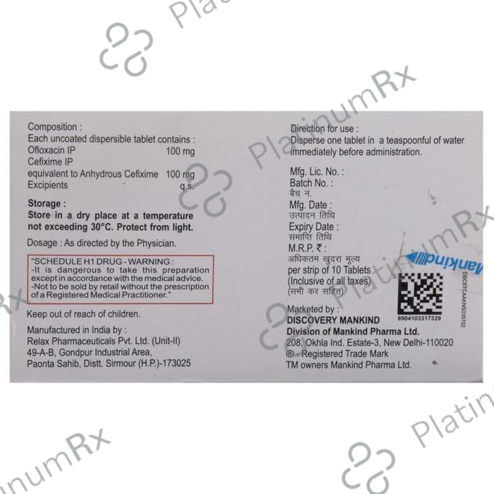 Zenflox Plus 100/100mg Tablet 10s