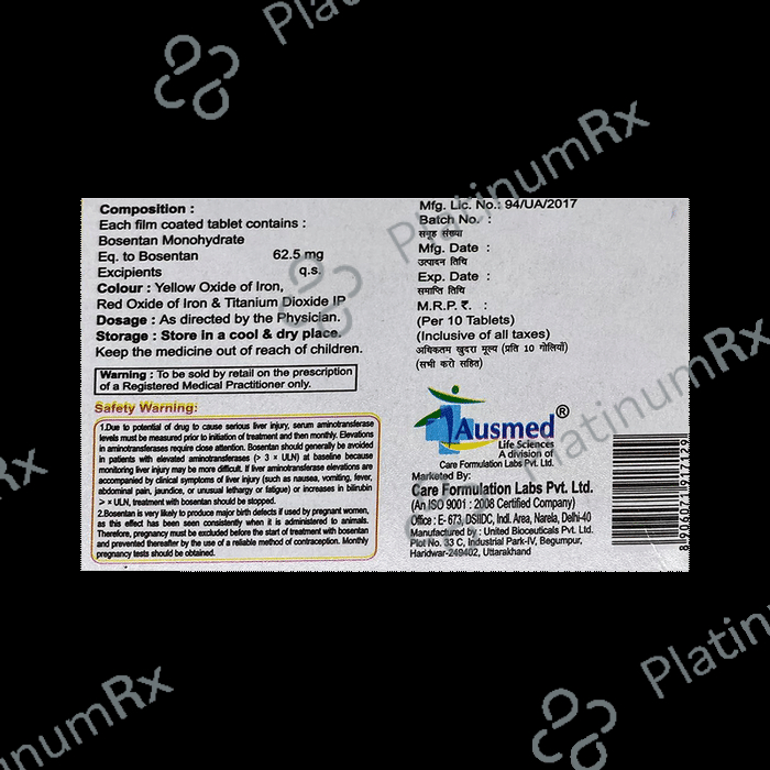 Bosentan 62.5mg Tablet 10s