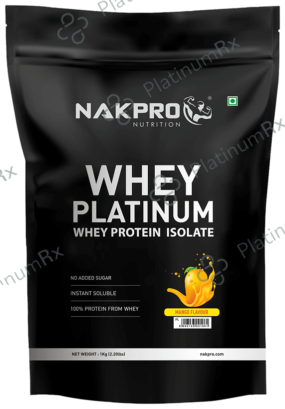 Nakpro Nutrition Whey Platinum Protein Isolate for Muscle Recovery - Flavour Mango