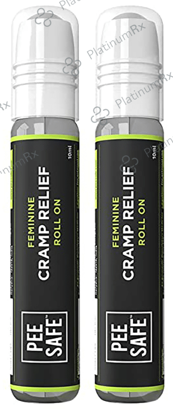 Pee Safe Feminine Cramp Relief Roll On (10ml Each) 2 bottles
