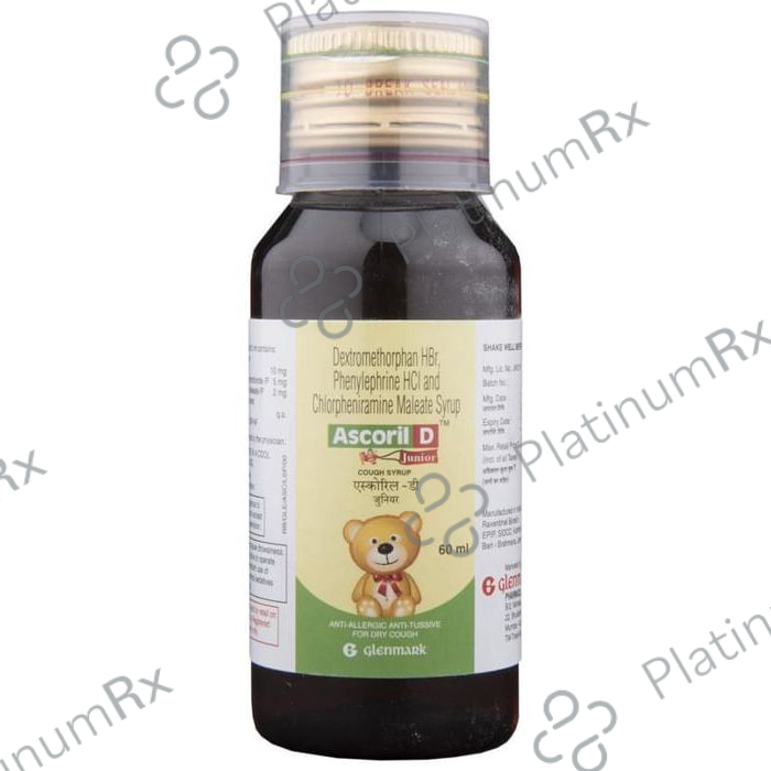 Ascoril D Junior 2/10/5mg Cough Syrup 60ml