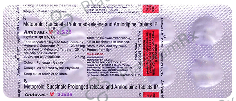 Amlovas M 2.5/25mg Tablet PR 10s