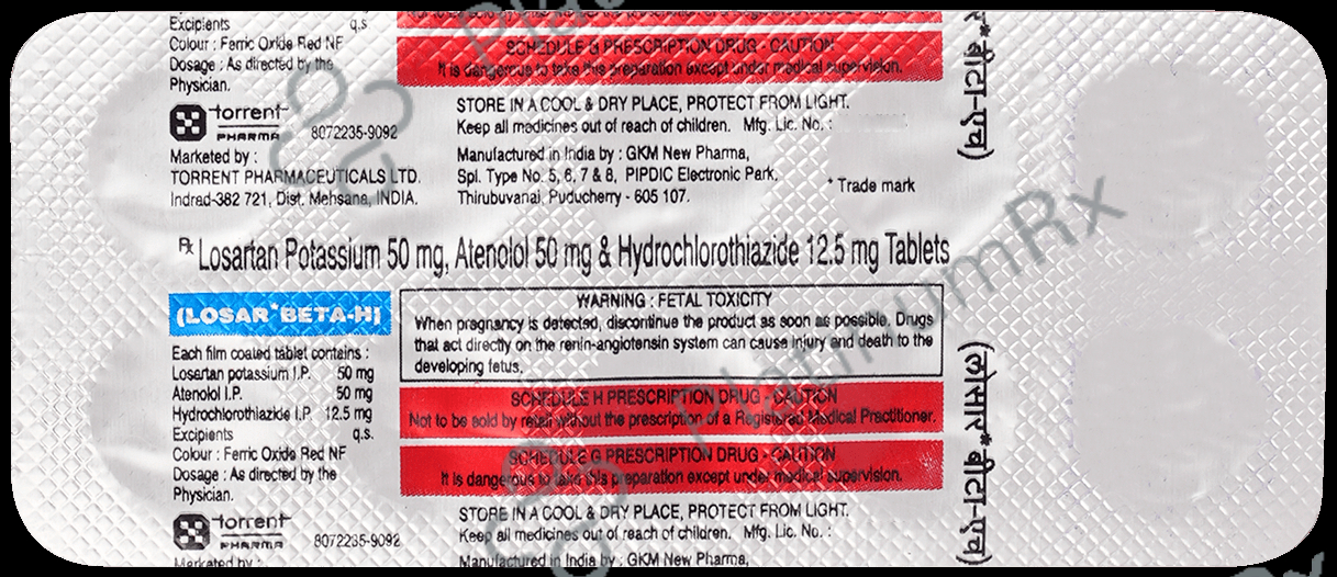 Losar Beta H 50/12.5/50mg Tablet 10s