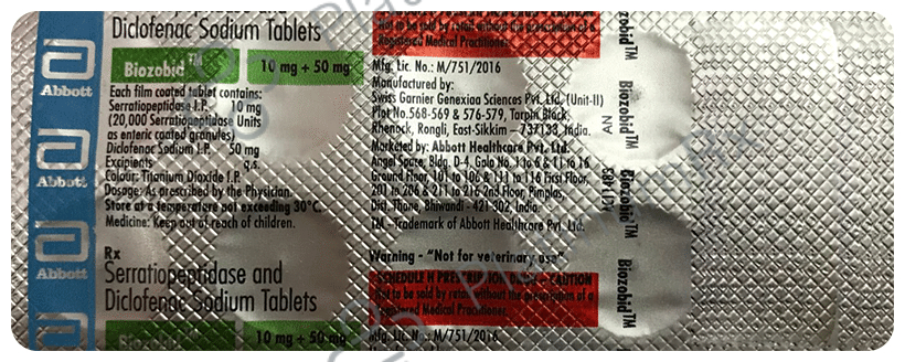 Biozobid 50mg/10mg Tablet