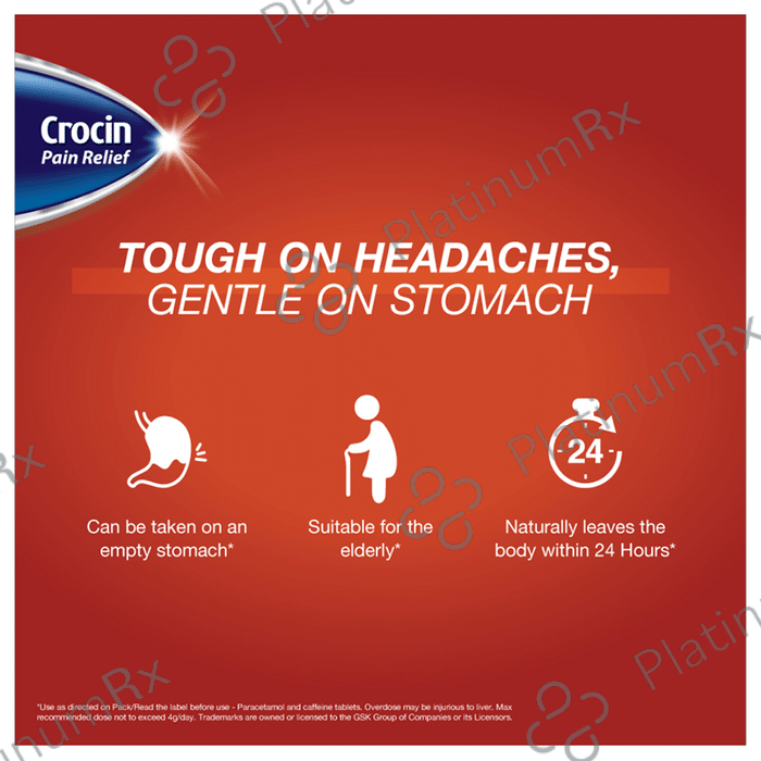 Crocin Pain Relief 50/650mg Tablet 15s