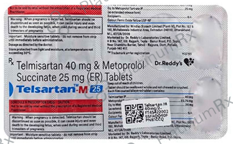 Telsartan M 40/25mg Tablet 10s