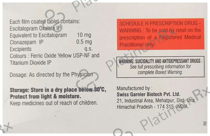 Anxirance 0.5mg/10mg Tablet