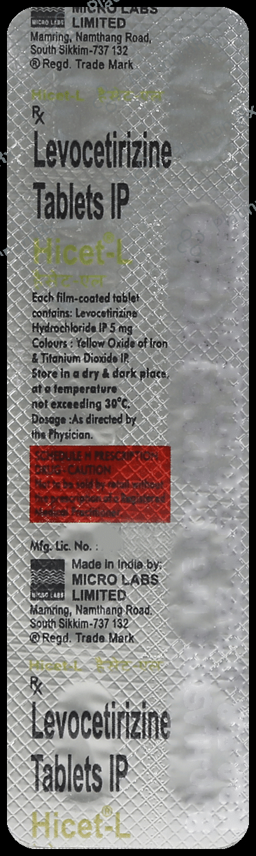 Hicet L 5mg Tablet 10s