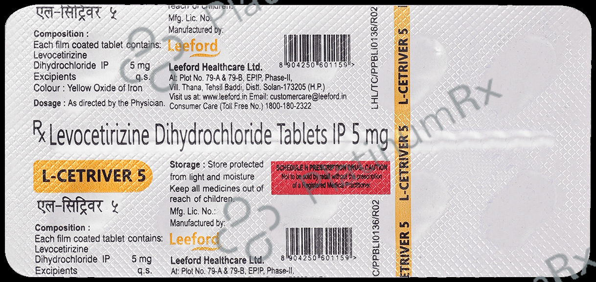 L Cetriver 5mg Tablet