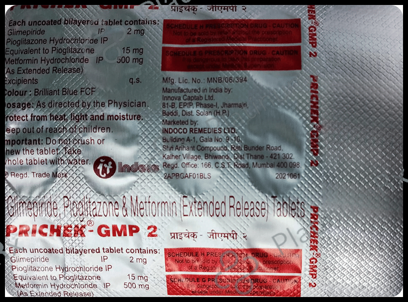 Prichek GMP 2/500/15mg Tablet ER 15s