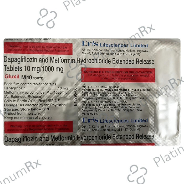 Gluxit M 10 Forte 10/1000mg Tablet ER 10s