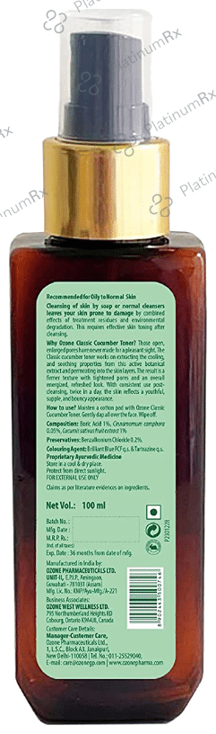 Ozone Classic Cucumber Toner
