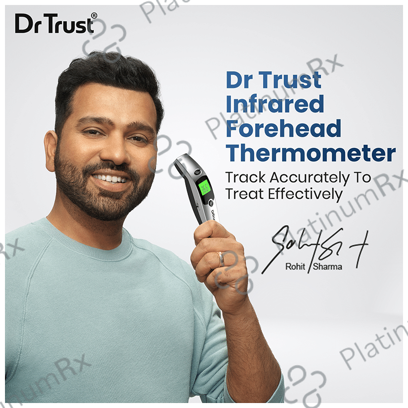 Dr Trust USA Infra Red Forehead Temporal Artery Thermometer 603 with Color Coded Fever Guidance Grey