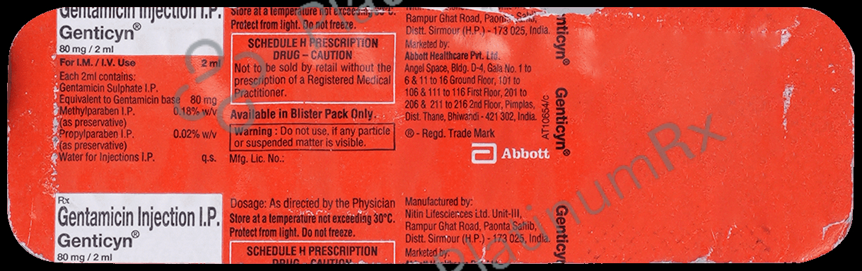 Genticyn 80mg Injection 2ml