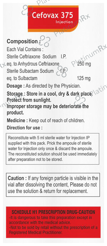 Cefovax 375 Injection