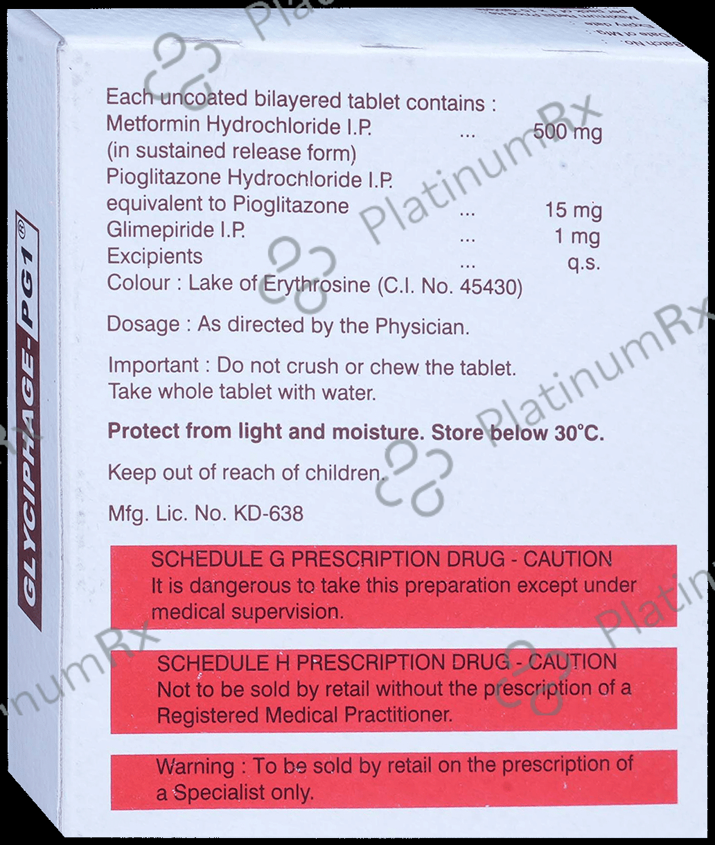 Glyciphage PG 1/500/15mg Tablet SR 15s