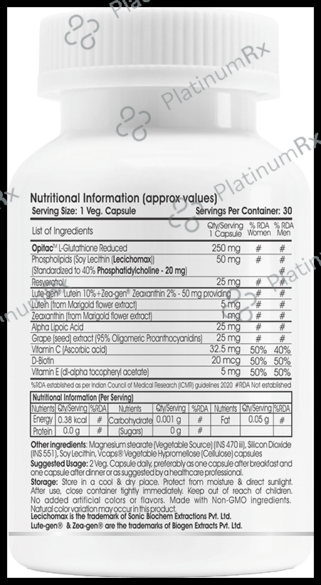Gluta Yuth Liposomal Japanese L-Glutathione Opitac 250 mg Capsule