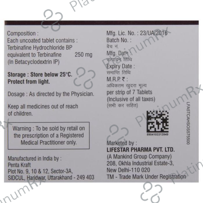 Terbinaforce 250mg Tablet 7s