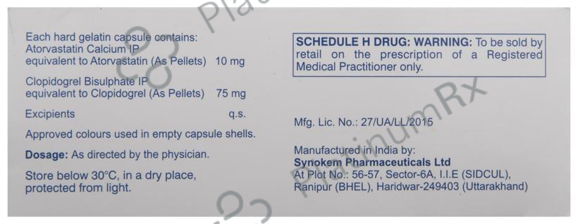Storvas CV 10/75mg Capsule 10s