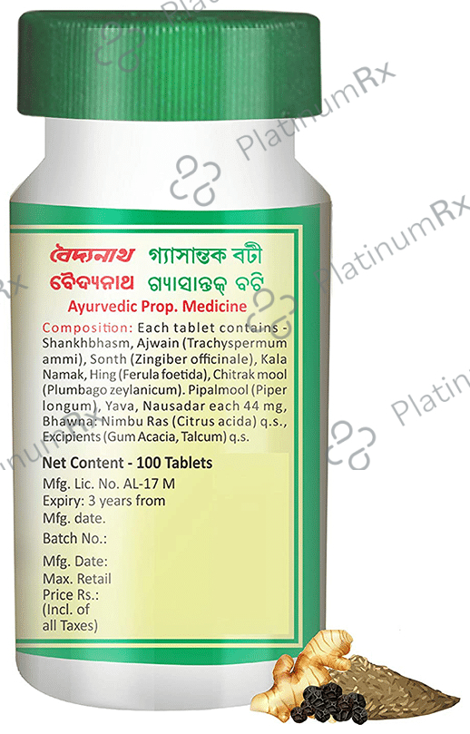 Baidyanath Gaisantak Bati Tablet - Provides Relief from Gas