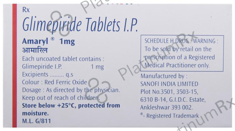 Amaryl 1mg Tablet 30s